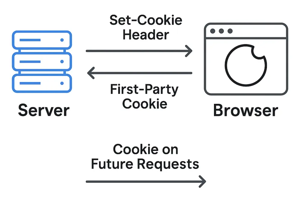 Server setting a first-party cookie in the browser using a Set-Cookie HTTP header for future requests